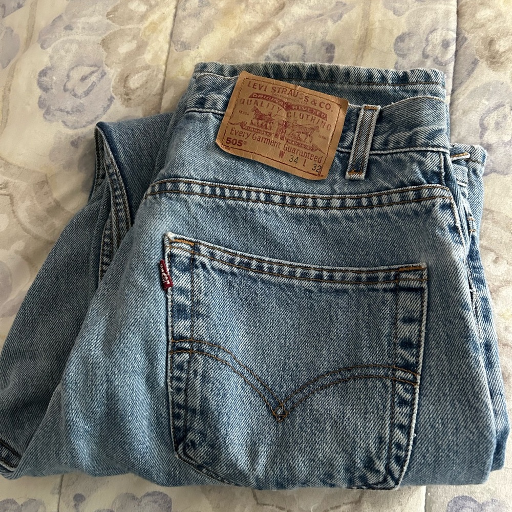 Mens 505 Levi’s stone washed jeans 34/32
